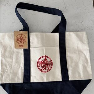 Trader Joe’s Large Reusable Canvas Tote Bag-Navy